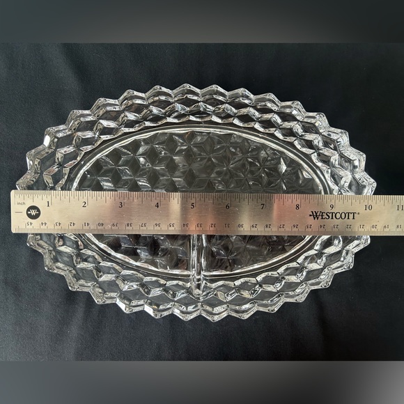 FOSTORIA American UV tested authentic.3 Part Divided Relish/Snack/Olive/Nut Dish - Picture 13 of 13